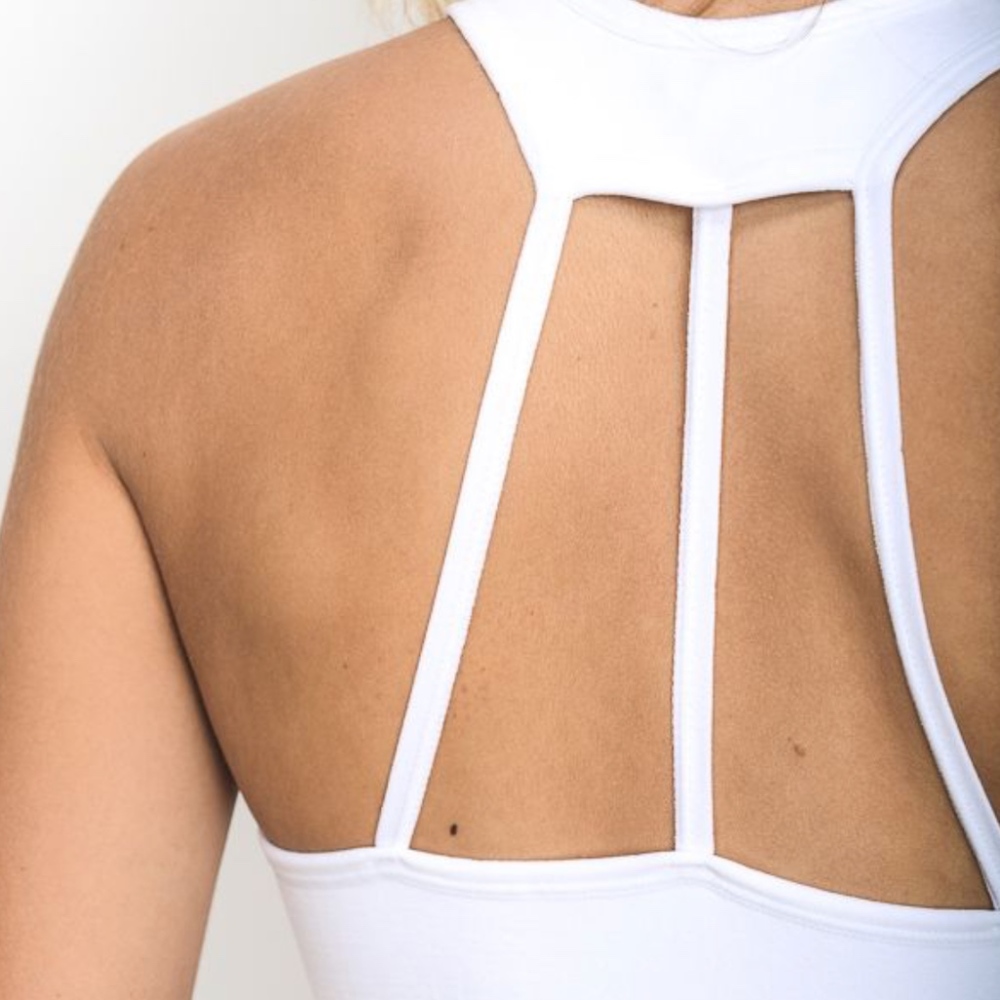 TRI-STRAP SPORTS BRA- WHITE - Picture 4 of 4